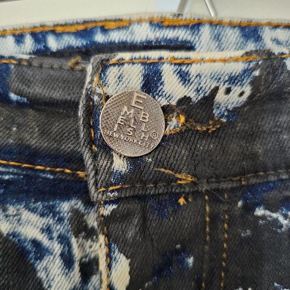 EMBELLISH NYC Men's Textured Button & Zipper Splash Denim Jeans Sz 36 - Picture 5 of 15